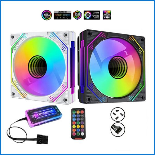 Kit 5 Fan Case F3 Fan Led RGB Đen